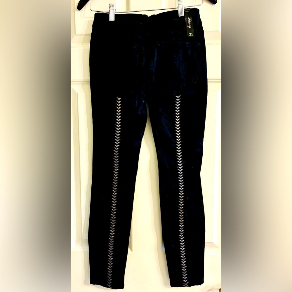 Bebe Black Jeans with Silver Chevron Detail 👖
